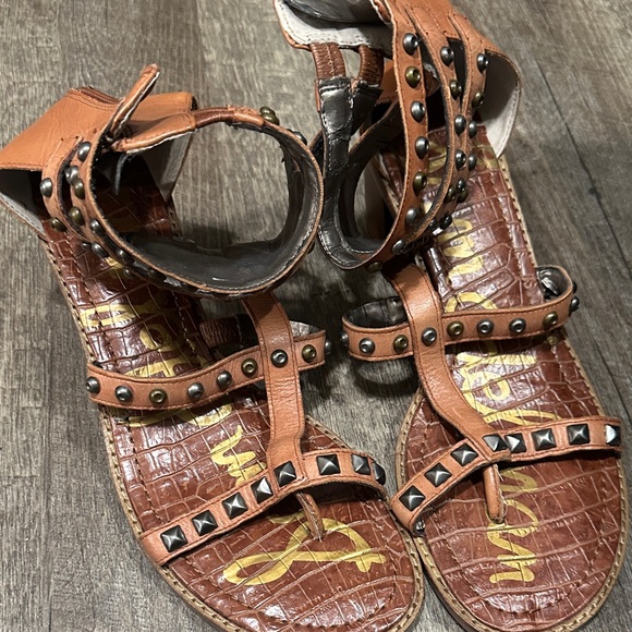 Sam Edelman Tan Studded Sandals - Picture 1 of 2